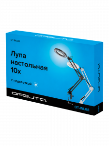 Лампа настольная с лупой и подсветкой для работы 10х Орбита OT-INL88 Черная